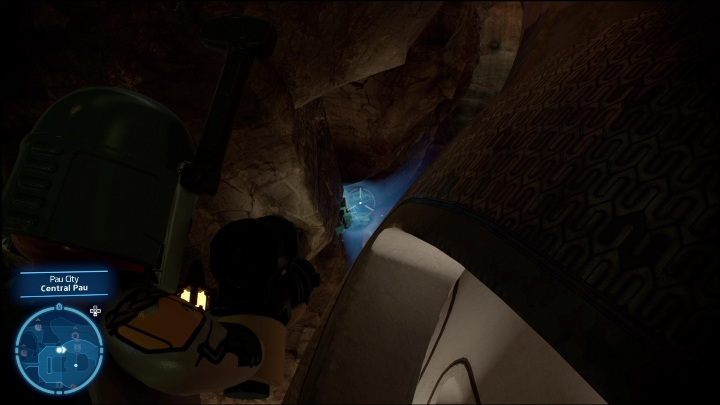 Aby zdobyć tę znajdźkę musicie zniszczyć 10 świecących się kamieni porastających skały w jaskini - LEGO Skywalker Saga: Miasto Pau - lista wszystkich łamigłówek - LEGO Skywalker Saga - poradnik do gry