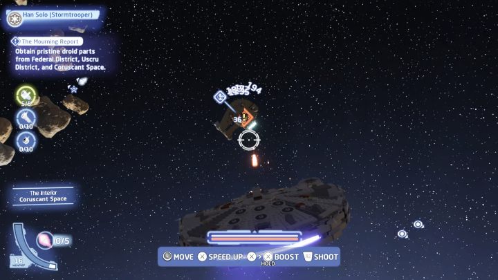 Udajcie się w przestrzeń lokalną planety Coruscant i podlećcie do wyznacznika misji - LEGO Skywalker Saga: Radiowa odbudowa (The Mourning Report) - solucja, opis przejścia - LEGO Skywalker Saga - poradnik do gry