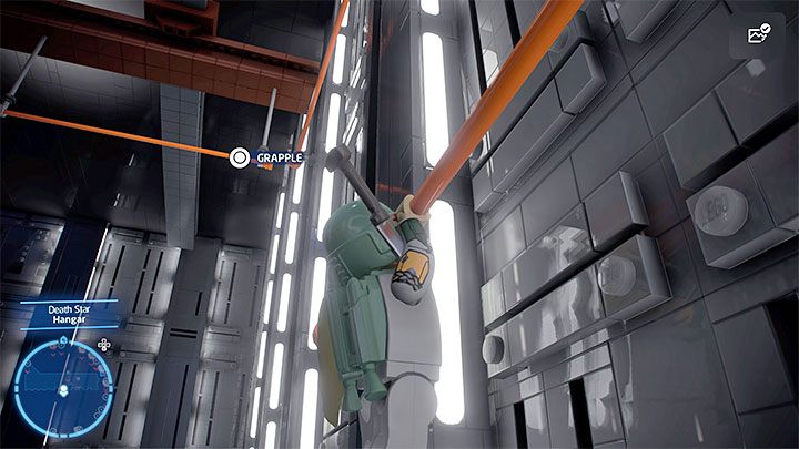 Musicie teraz podmienić przeniesionego droida na dowolną postać z umiejętnością chwytania się zaczepów (np - LEGO Skywalker Saga: Gwiazda Śmierci I (Death Star I) - odblokowanie i lista wszystkich łamigłówek - LEGO Skywalker Saga - poradnik do gry