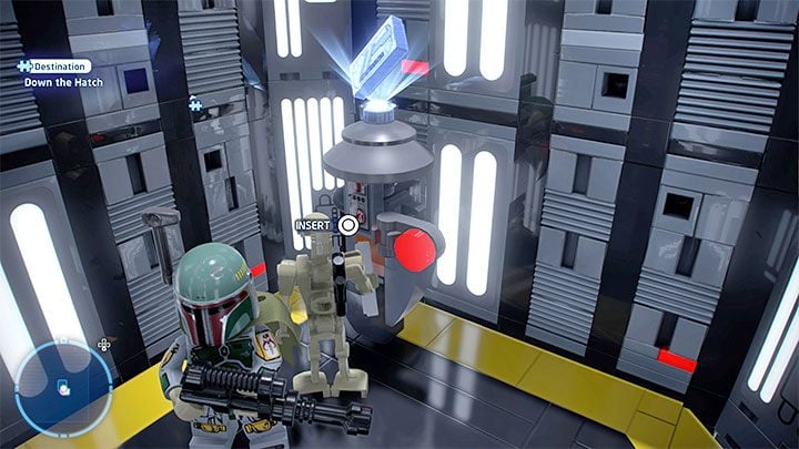 Wdrapanie się na obiekty w hangarze pozwoli Wam zlokalizować i zabrać pokazany na obrazku 1 klucz dostępu - LEGO Skywalker Saga: Gwiazda Śmierci II (Death Star II) - odblokowanie i lista wszystkich łamigłówek - LEGO Skywalker Saga - poradnik do gry