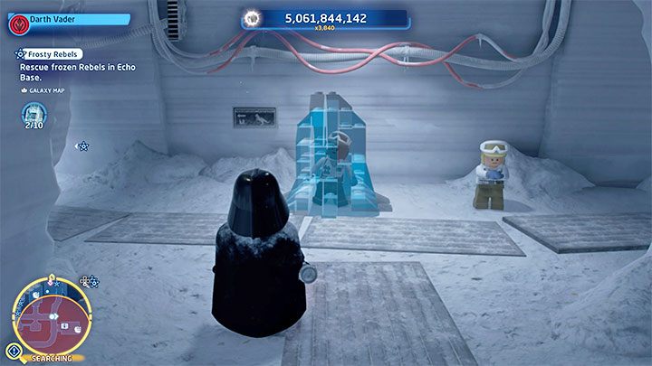 Po dotarciu do każdego zamrożonego rebelianta (przykładowy na obrazku) musicie doprowadzić do jego oswobodzenia - LEGO Skywalker Saga: Mroźna rebelia (Frosty Rebels) - opis przejścia wyzwania - LEGO Skywalker Saga - poradnik do gry