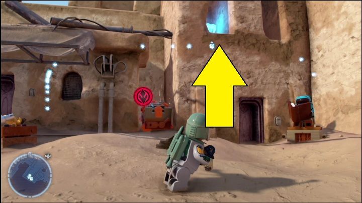 Ten klocek chowa się we wnęce okiennej w budynku położonym na południu regionu - LEGO Skywalker Saga: Mos Espa - lista wszystkich łamigłówek - LEGO Skywalker Saga - poradnik do gry