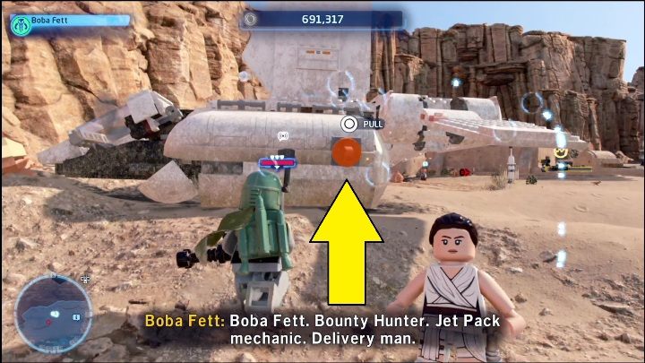 Ten klocek znajdziecie w statku na północno zachodniej części lokacji - LEGO Skywalker Saga: Pustynia Jundlandii- lista wszystkich łamigłówek - LEGO Skywalker Saga - poradnik do gry