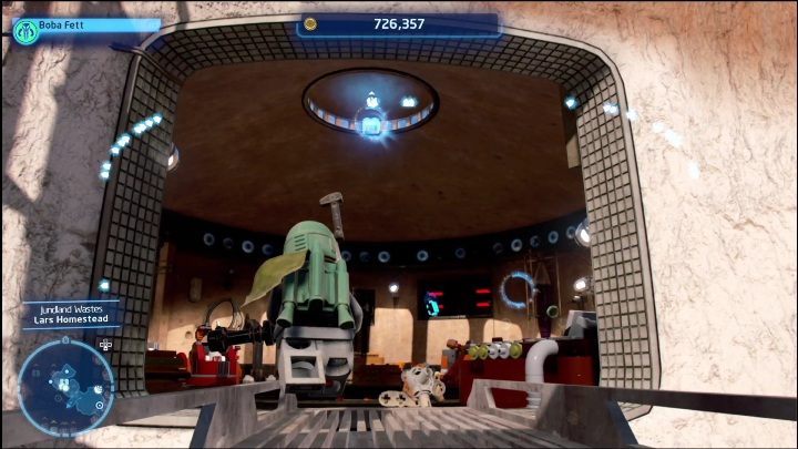 Ten klocek wisi nad sufitem w warsztacie Lucka - LEGO Skywalker Saga: Pustynia Jundlandii- lista wszystkich łamigłówek - LEGO Skywalker Saga - poradnik do gry