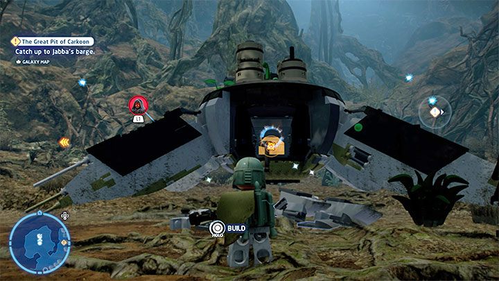 Wybierzcie dowolną postać władającą Mocą i użycie jej na dużej konstrukcji znajdującej się w miejscu wskazywanym przez ikonę znajdźki - LEGO Skywalker Saga: Bagno smokowęża - lista wszystkich łamigłówek - LEGO Skywalker Saga - poradnik do gry