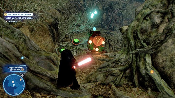 Rodzaj znajdźki: Łamigłówka - Klocek Kyber - LEGO Skywalker Saga: Bagno smokowęża - lista wszystkich łamigłówek - LEGO Skywalker Saga - poradnik do gry