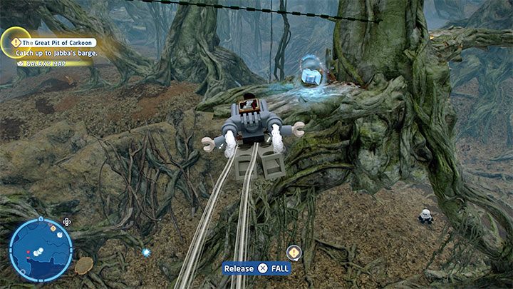 Do opisanej znajdźki możecie poszybować z miejsca, w którym zdobyliście powyższy klocek z zagadki Udanego Dagobah - LEGO Skywalker Saga: Bagno smokowęża - lista wszystkich łamigłówek - LEGO Skywalker Saga - poradnik do gry