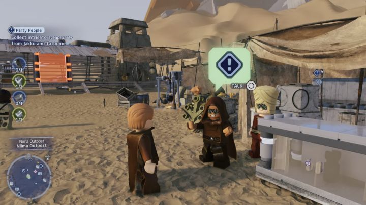 Porozmawiajcie z mieszkanką osady Niima - LEGO Skywalker Saga: W pogoni za szczęściem (Party People) - solucja, opis przejścia - LEGO Skywalker Saga - poradnik do gry