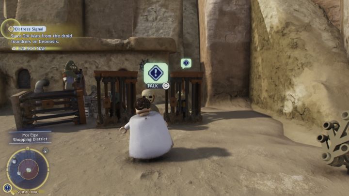 Skorzystajcie z szybkiej podróży i udajcie się do Mos Espa na planecie Tatooine - LEGO Skywalker Saga: Za(gun)ginieni (Gungans Gone) - solucja, opis przejścia - LEGO Skywalker Saga - poradnik do gry