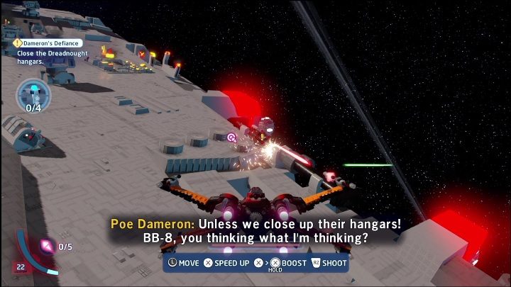 Kolejna część wpada do kolekcji, gdy strzelicie w zgniatacz śmieci, znajdujący się pod statkiem - LEGO Skywalker Saga: Ostatni Jedi - lista znajdziek i nagrody - LEGO Skywalker Saga - poradnik do gry