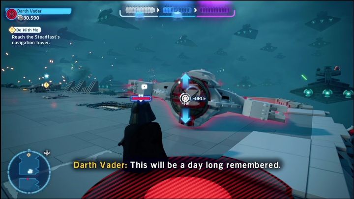 Przechodząc na następną platformę zobaczycie statek, w którym umieszczona została znajdźka - LEGO Skywalker Saga: Skywalker Odrodzenie - lista znajdziek i nagrody - LEGO Skywalker Saga - poradnik do gry