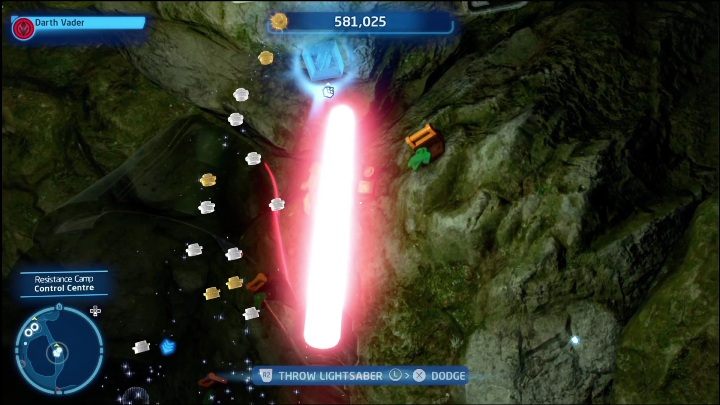 Ten klocek wisi nad sufitem w tunelu - LEGO Skywalker Saga: Obóz ruchu oporu - lista wszystkich łamigłówek - LEGO Skywalker Saga - poradnik do gry