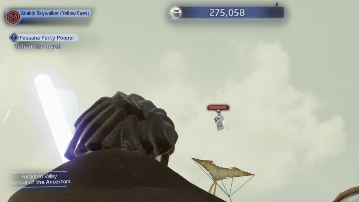 Gdy złodziej ucieknie, pobiegnijcie za nim i zestrzelcie go - LEGO Skywalker Saga: Pasaańska popsuj zabawa (Pasaana Party Pooper) - solucja, opis przejścia - LEGO Skywalker Saga - poradnik do gry