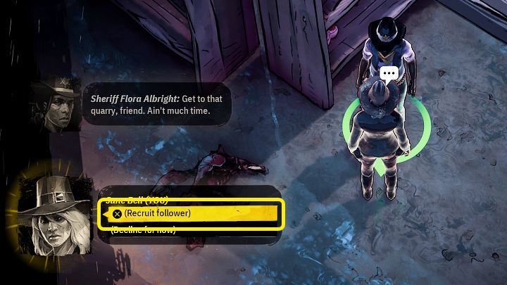 Towarzyszy w grze Weird West można rekrutować w miastach, a odpowiednich NPC poznacie po charakterystycznej ikonie kowboja - Weird West: Towarzysze - jak rekrutować? - Weird West - poradnik do gry