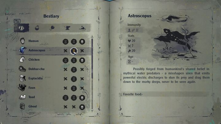 Astroscopus to istoty żyjące pod wodą na bagnach (Swamp) - The Serpent Rogue: Bestiariusz (Bestiary) - wszystkie strony - The Serpent Rogue - poradnik do gry