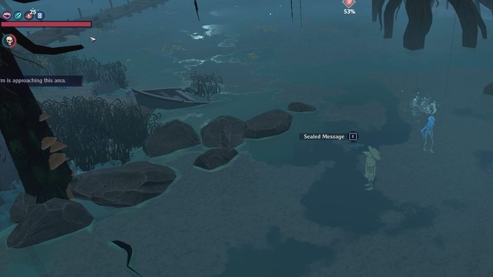 Niedaleko na wschód od punktu startowego lokacji Swamp, idąc w prawo znajdziecie Sealed Message w głębokiej wodzie - The Serpent Rogue: Przepisy kulinarne i gotowanie - The Serpent Rogue - poradnik do gry