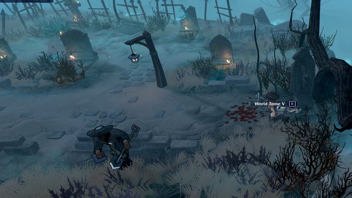 Jedyny tom w lokacji Undertaker znajduje się za cmentarzem, po prawej stronie, na końcu ścieżki - The Serpent Rogue: World Tomes - strony dziennika - The Serpent Rogue - poradnik do gry