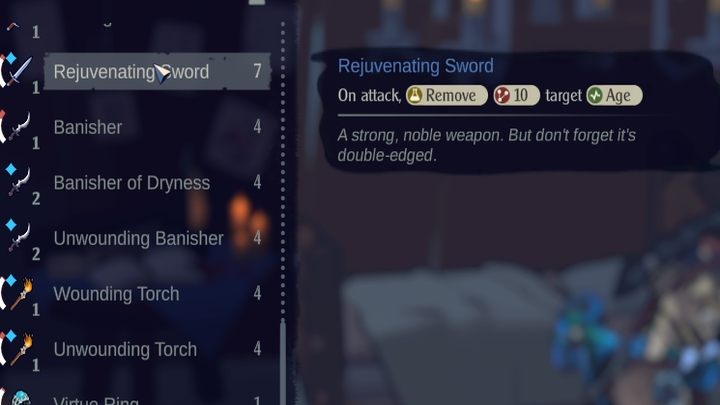 Inne bronie, podobnie jak miotła (Broom) potrafią wpływać na wiek ofiary - The Serpent Rogue: Podstawy walki - The Serpent Rogue - poradnik do gry