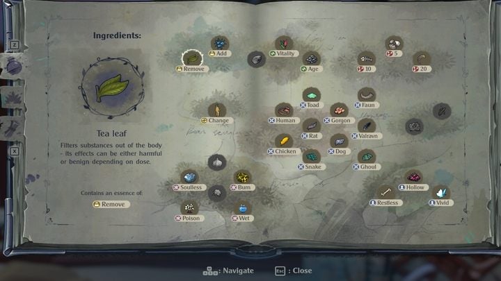 Lista odkrytych składników dostępna jest w dzienniku - The Serpent Rogue: Tworzenie mikstur (Brewing) - The Serpent Rogue - poradnik do gry