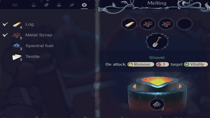 Łopata: 2x Metal Scraps + Log - The Serpent Rogue: Schematy narzędzi i broni z opisem - The Serpent Rogue - poradnik do gry