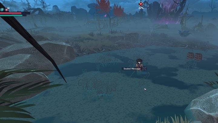 W Wasteland, po prawej stronie w wodzie na dole (w drugiej rzece) znajdziecie wiadomość w butelce (Sealed Message) - The Serpent Rogue: Schematy narzędzi i broni z opisem - The Serpent Rogue - poradnik do gry