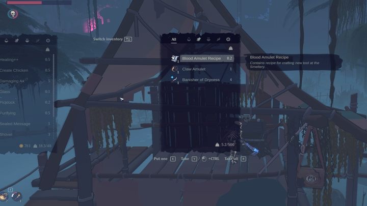 Schemat znajduje się w domku - na piętrze - na bagnach, w południowo wschodnim rogu mapy, za głęboką wodą - The Serpent Rogue: Schematy narzędzi i broni z opisem - The Serpent Rogue - poradnik do gry