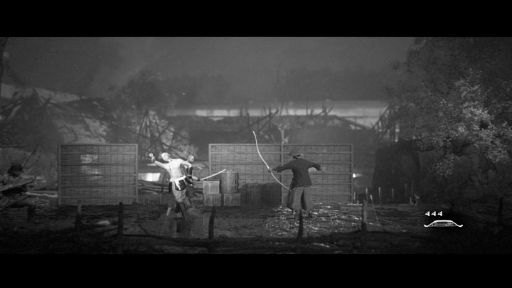 Udajcie się w lewo i spodziewajcie się po drodze kolejnych walk, w trakcie których priorytetowo traktujcie eliminowanie napotykanych snajperów - Trek to Yomi: Rozdział 7 - solucja, opis przejścia - Trek to Yomi - poradnik do gry