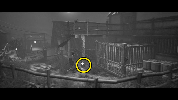 Zdobyciem artefaktu możecie zająć się po dotarciu do fragmentu wioski z obrazka 1 - Trek to Yomi: Rozdział 4 - lista wszystkich sekretów i znajdziek - Trek to Yomi - poradnik do gry