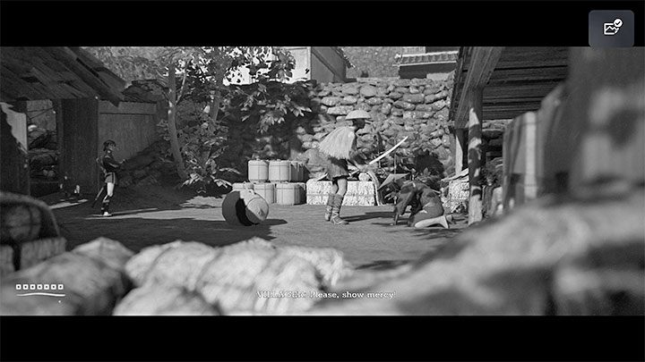 Na prawo od nowo odnalezionej kapliczki znajduje się opcjonalny obszar, w którym możecie uratować wieśniaka przed jednym z bandytów - Trek to Yomi: Rozdział 1 - solucja, opis przejścia - Trek to Yomi - poradnik do gry