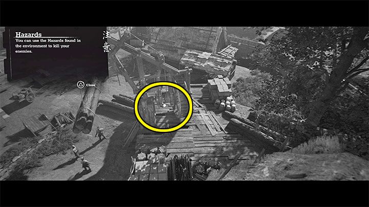 Jeśli zgodnie z naszą rekomendacją wybraliście prawą ścieżkę, to dotrzecie do żurawia z powyższego obrazka - Trek to Yomi: Rozdział 1 - solucja, opis przejścia - Trek to Yomi - poradnik do gry