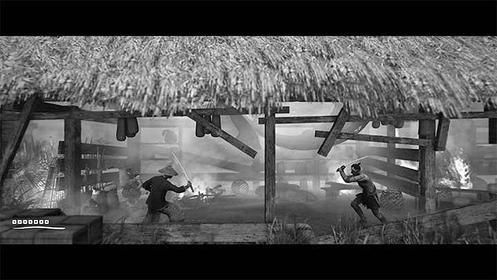 Przejdźcie po spalonym fragmencie dachu - Trek to Yomi: Rozdział 2 - solucja, opis przejścia - Trek to Yomi - poradnik do gry