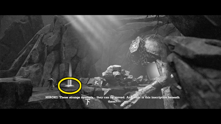 Przed Wami pierwsza zagadka z symbolami (kolejne odnajdziecie w dalszej części kampanii) - Trek to Yomi: Rozdział 5 - solucja, opis przejścia - Trek to Yomi - poradnik do gry
