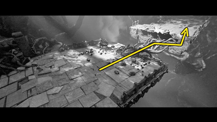 Przejdźcie przez dużą bramę i wybierzcie ścieżkę narysowaną na powyższym obrazku - Trek to Yomi: Rozdział 5 - solucja, opis przejścia - Trek to Yomi - poradnik do gry