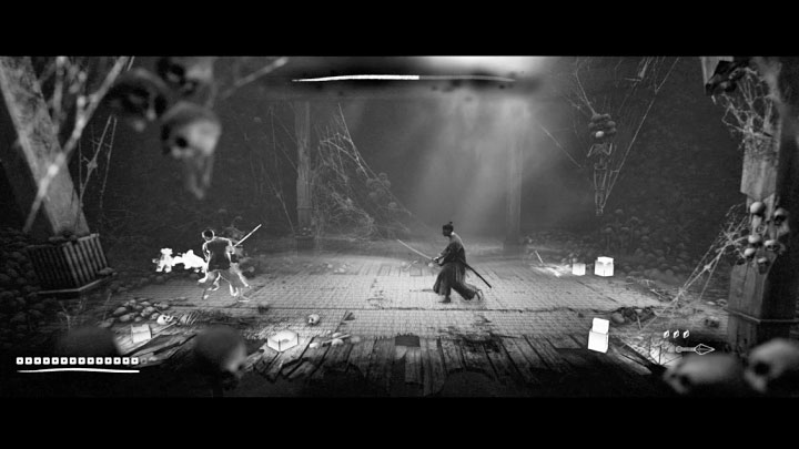 Nie musicie ograniczać się wyłącznie do ataków kataną, bo możecie też polegać na atakach dystansowych na potrzeby osłabiania bossa - Trek to Yomi: Rozdział 6 - solucja, opis przejścia - Trek to Yomi - poradnik do gry