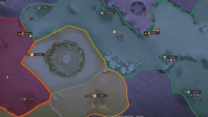 Korzystajcie z opcji zatrzymania czasu oraz z widoku taktycznego -w ten sposób dowiecie się znacznie więcej na temat tego, co dzieje się w Waszym sąsiedztwie - także o gromadzących się wrogich jednostkach gotowych do ofensywy - Dune Spice Wars: Porady na start - Dune Spice Wars - poradnik do gry