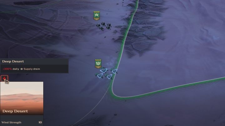 Uważajcie na pustynie - Wasze jednostki nie zawsze poruszają się inteligentnie i zamiast wędrować w granicy regionu, robią sobie skróty po Pustyni - Dune Spice Wars: Porady na start - Dune Spice Wars - poradnik do gry