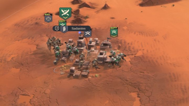 Rozstawcie swoje jednostki - niezależnie czy atakujecie wioskę neutralną, czy należącą do frakcji, rozpocznijcie atak dopiero, gdy rozstawicie swoje jednostki wokół miasta - Dune Spice Wars: Porady na start - Dune Spice Wars - poradnik do gry