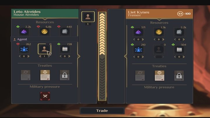 Handel agentami - możecie sprzedać pojmanych agentów frakcji, z której pochodził - Dune Spice Wars: Porady na start - Dune Spice Wars - poradnik do gry