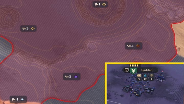 Używając klawisza I możecie przełączyć specjalny widok, który stanowi rozszerzony interfejs z większą ilością danych, ułatwiający sprawdzanie produkcji w wioskach czy porównywanie regionów na oddalonej mapie - Dune Spice Wars: Porady na start - Dune Spice Wars - poradnik do gry