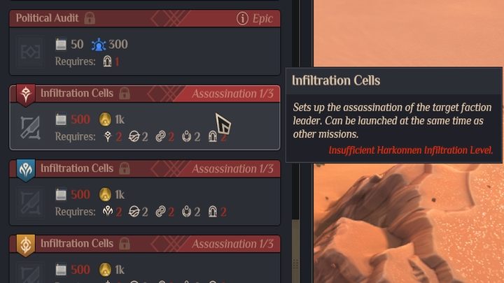 Druga opcja przeznaczona jest dla osób, które skierowały się nieco w stronę rozwoju Wywiadu - Dune Spice Wars: Warunki zwycięstwa -sposoby na zwycięstwo - Dune Spice Wars - poradnik do gry