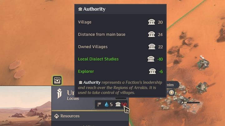 Koszt Władzy związany z przejmowaniem miast zależy od kilku czynników - Dune Spice Wars: Władza - Dune Spice Wars - poradnik do gry