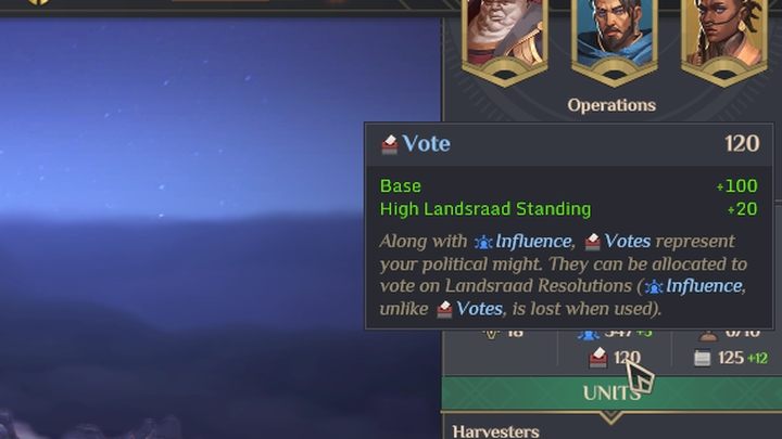 Każda frakcja - poza Fremenami - posiada początkową wartość Pozycji w Landsraadzie - Dune Spice Wars: Głosy i Wpływy - Dune Spice Wars - poradnik do gry