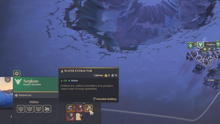 Zapewne możliwość budowy budynku o nazwie Ekstraktor wody, który generuje olbrzymią ilość +50 jednostek Wody - Dune Spice Wars: Woda - Dune Spice Wars - poradnik do gry