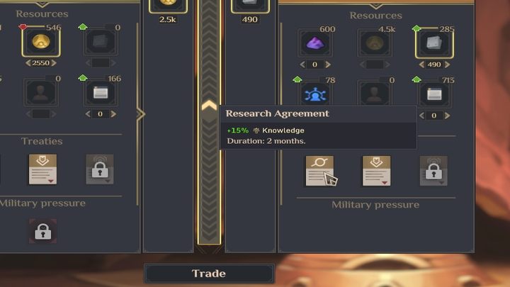 Szczególnie w późniejszych fazach gry, korzystanie z traktatów będzie najskuteczniejszym sposobem przyspieszania badań - Dune Spice Wars: Wiedza - Dune Spice Wars - poradnik do gry