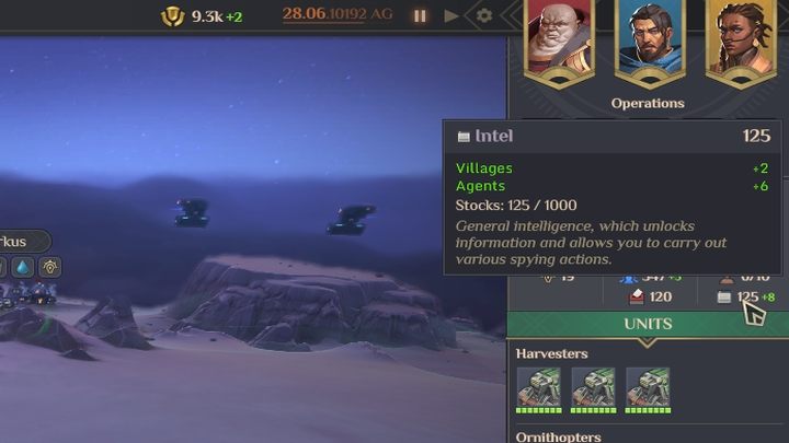 Jedyne zastosowanie Danych, to wykonywanie misji i przygotowywanie operacji, które mogą zostać użyte w trakcie dalszej rozgrywki - Dune Spice Wars: Dane wywiadowcze - Dune Spice Wars - poradnik do gry