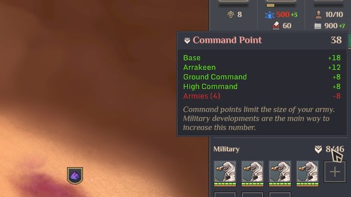 Punkty dowodzenia to wartość, która określa, jak silna może być Wasza armia - Dune Spice Wars: Punkty dowodzenia - Dune Spice Wars - poradnik do gry
