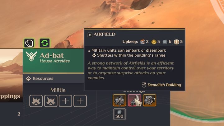 Podstawą zarządzania licznymi regionami, jest możliwość szybkiego transportowania jednostek - Dune Spice Wars: Lądowisko - jak używać? - Dune Spice Wars - poradnik do gry