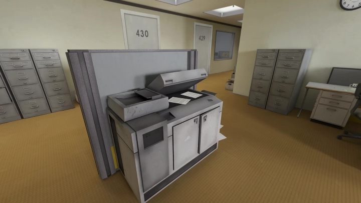 W dalszej kolejności narrator powie Wam, żebyście weszli w interakcję z kserem - Stanley Parable Ultra Deluxe: Osiągnięcia - lista wszystkich - Stanley Parable Ultra Deluxe - poradnik do gry