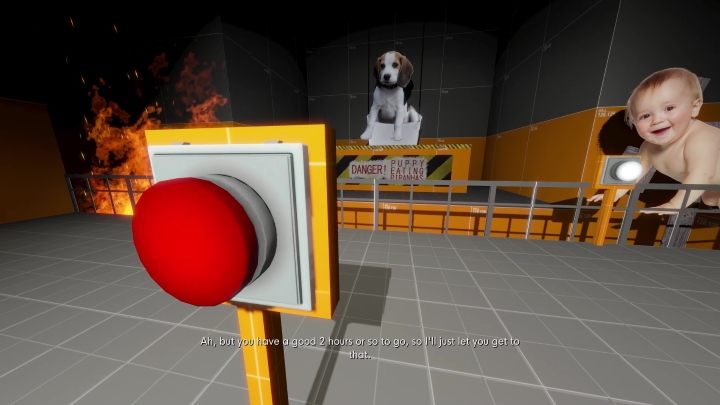 Wasze zadanie polega na tym, aby przez dwie godziny naciskać czerwony przycisk - The Stanley Parable Ultra Deluxe: Prawe drzwi - Stanley Parable Ultra Deluxe - poradnik do gry