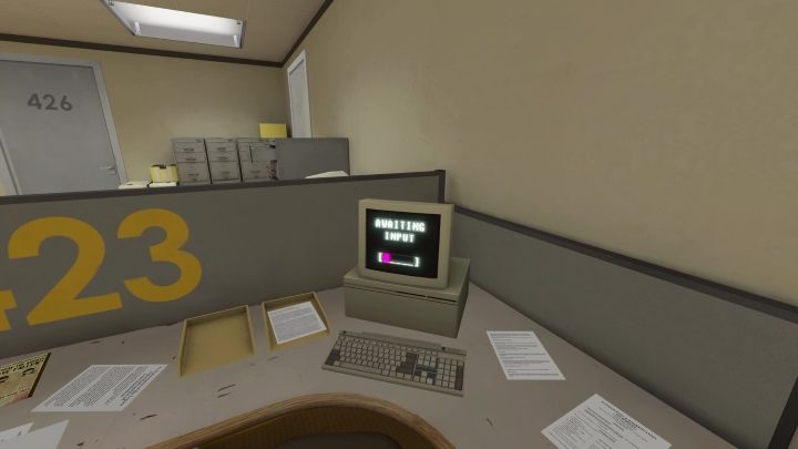 Gdy będziecie przechodzić grę ponownie, to uruchomi się komputer pracownika 423 - Stanley Parable Ultra Deluxe: Lewe drzwi - wszystkie zakończenia - Stanley Parable Ultra Deluxe - poradnik do gry